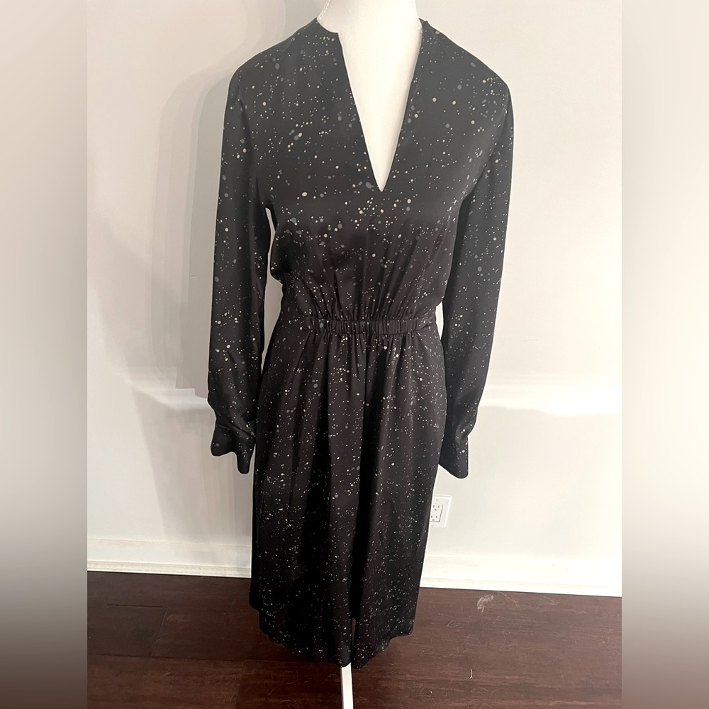 Vince Black Dress With Pleated Waist, Size XS, Never Worn